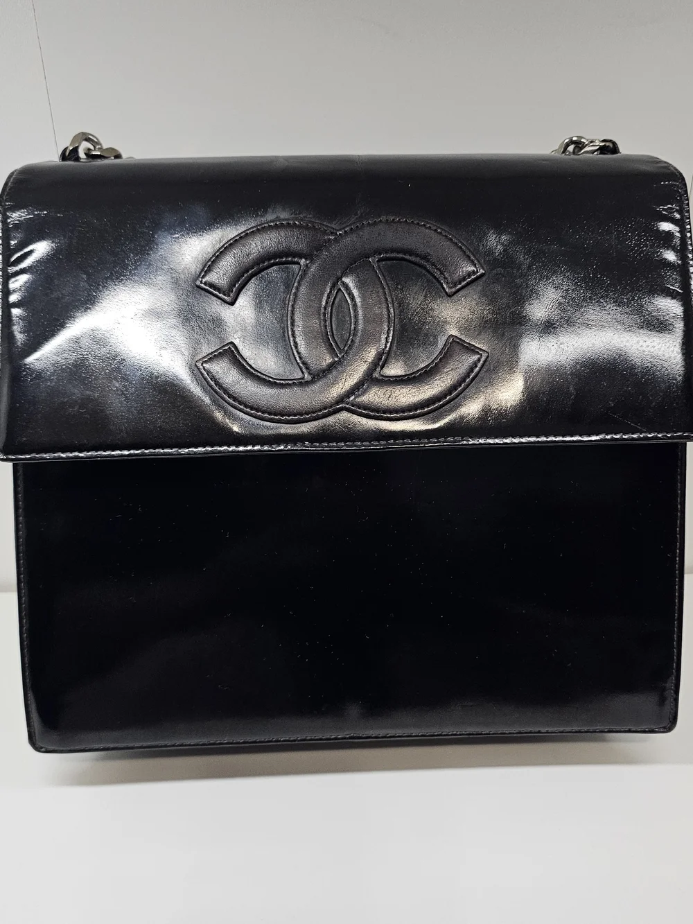 Chanel Black Patent Leather Shoulder Bag